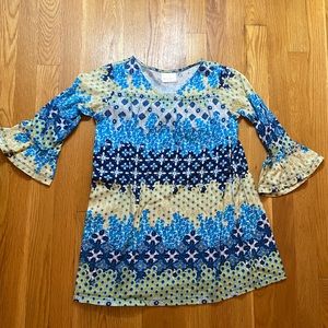 Hanna Andersson Printed Cotton Dress Bell Sleeves